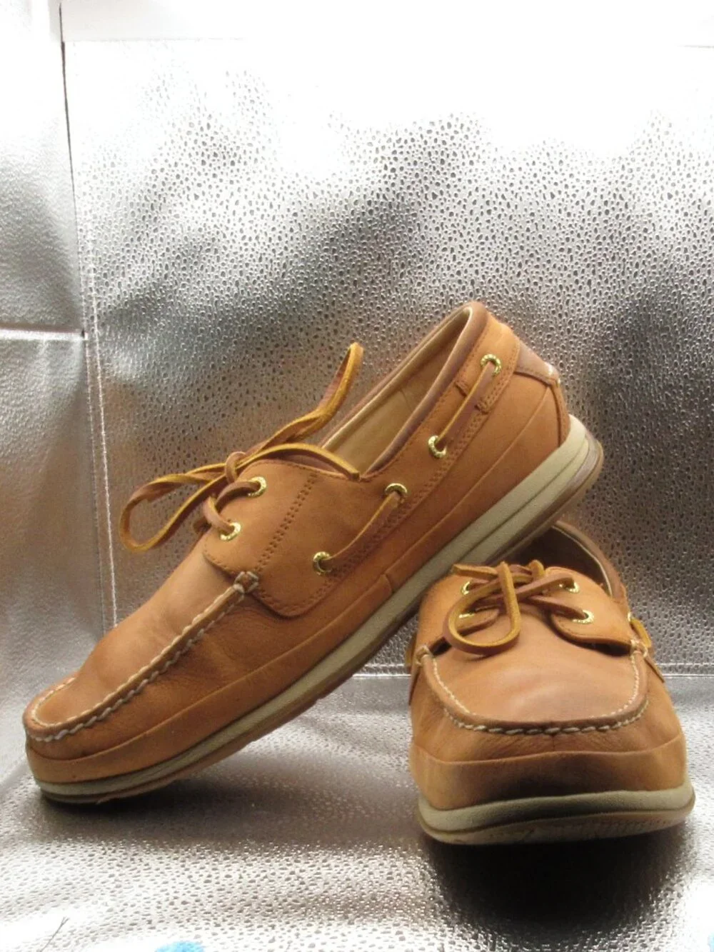 Sperry Gold Cup Brown Cymbal Two-Eye Boat Shoes Size 10.5 W Full-Grain Leather